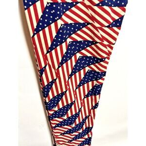 LuLaRoe Womens Size Tall & Curvy Size TC 12-18‎ Patriotic American Flag Leggings